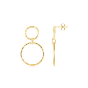 Round Link Circle Drop Earrings