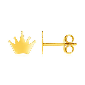 Post Earrings with Crowns